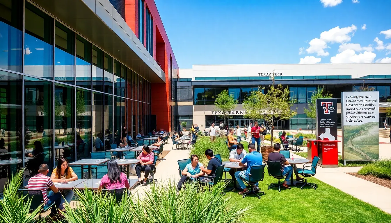 students collaborating at Texas Tech's newly renovated Student Union.